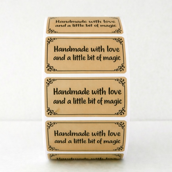 STICKERAFT Other - 2 x 1 Inch Handmade With Love Stickers – 100 Pack Boutique Packaging Labels